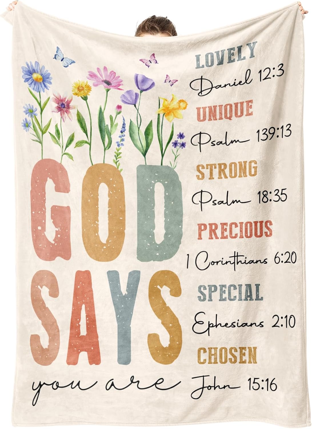 Inspirational Floral Throw Blanket for Women - Christian Gift