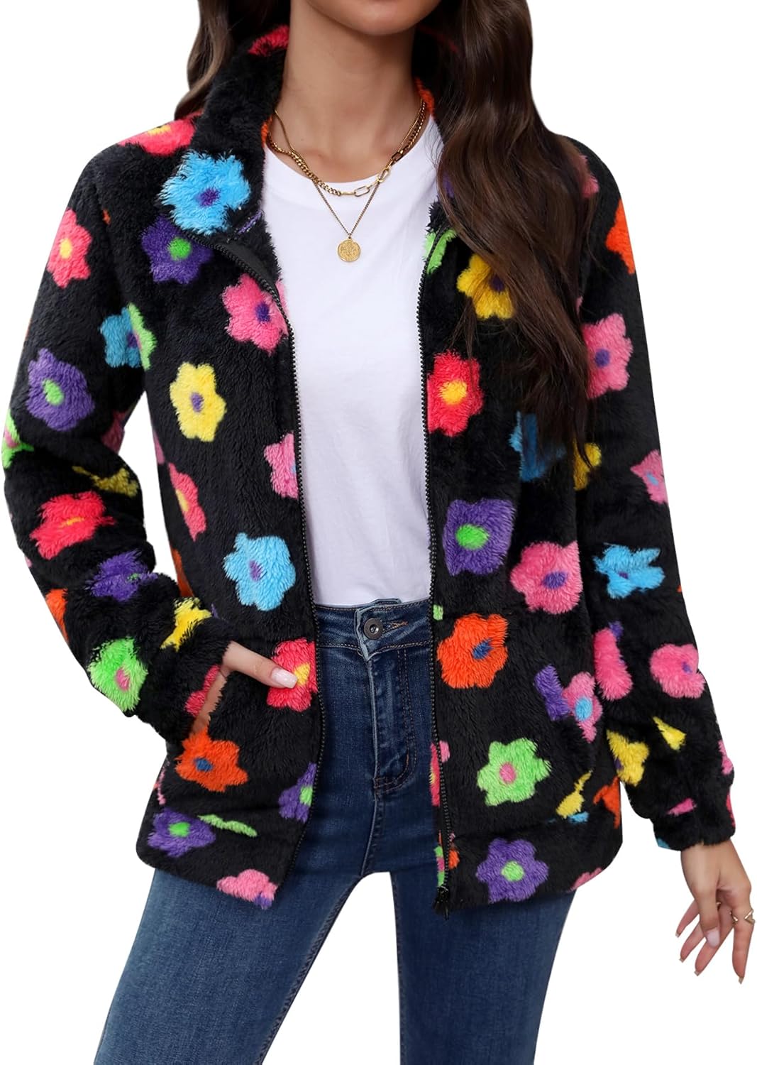 Soft Warm Fleece Jacket for Women - Cozy Full Zip Design