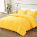 Boho Pom Pom Ball Fringe Twin Comforter Set for All Seasons