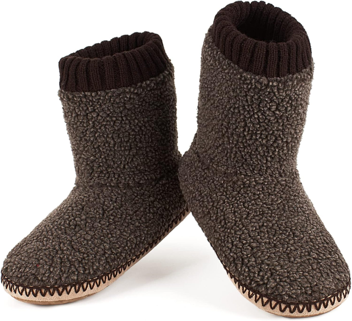 Men's Warm Up House Boots with Thick Fuzzy Sherpa Fleece