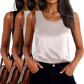 3 Pack Women's Silk Tank Tops for Elegant Everyday Wear