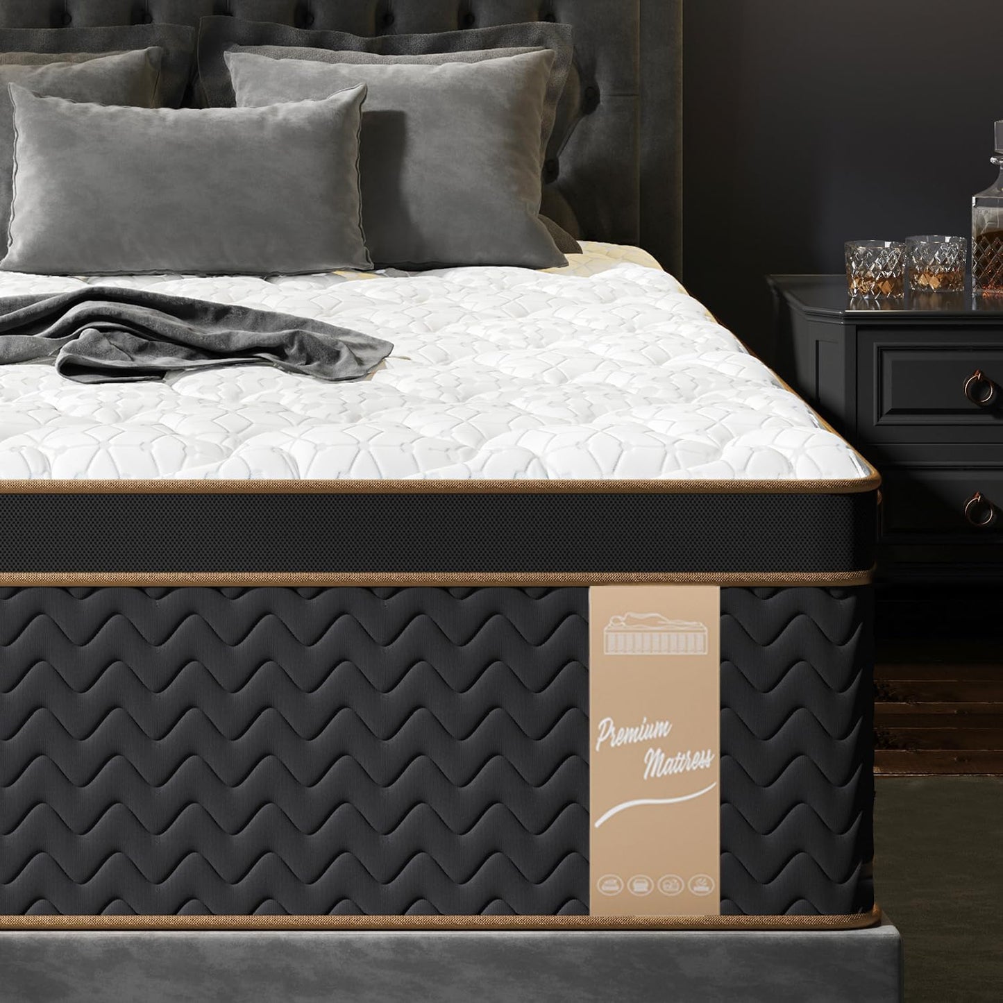 Firm Queen Mattress 14 Inch with Cooling Hybrid Design