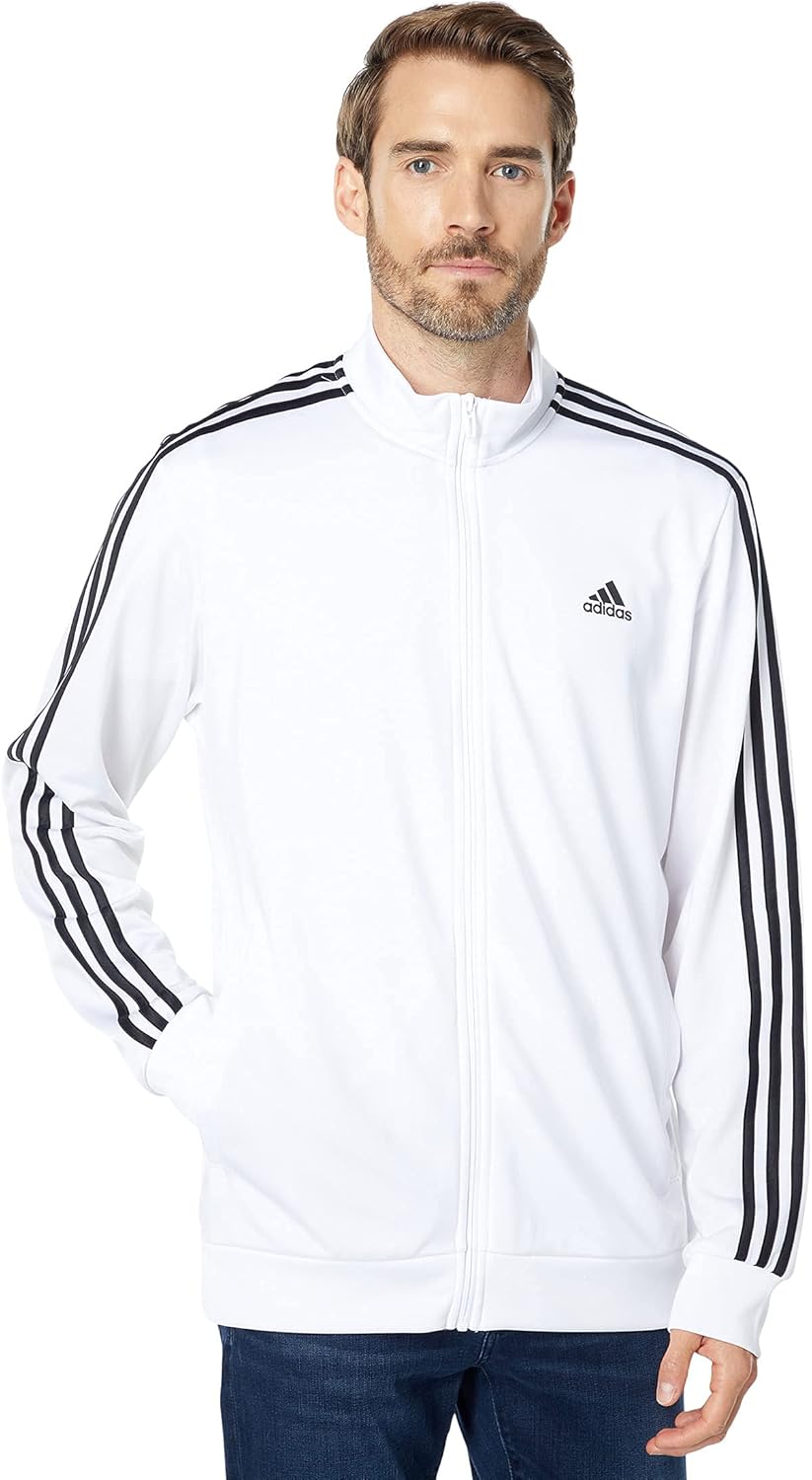 adidas Mens 3S Full-Zip Training Athletic Outerwear Casual Zip