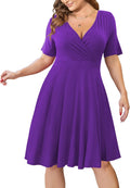 Ahlaray Womens Plus Size Faux Wrap Swing Dress L-4XL - Flattering Fit