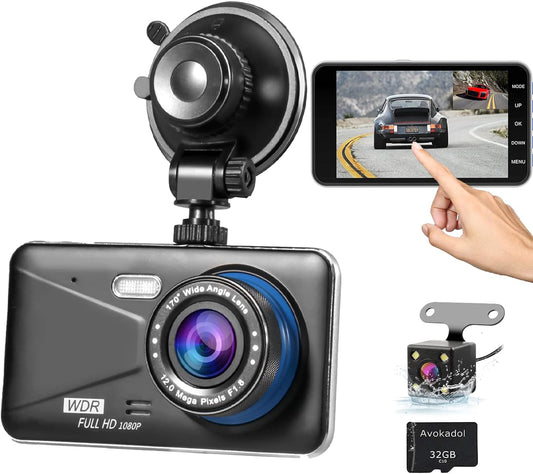 1080P Dual Dash Cam Set with Touch Screen - Enhance Your Drive
