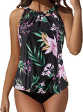 Tummy Control Tankini Swimsuit Ruffle High Waisted - Flattering Fit