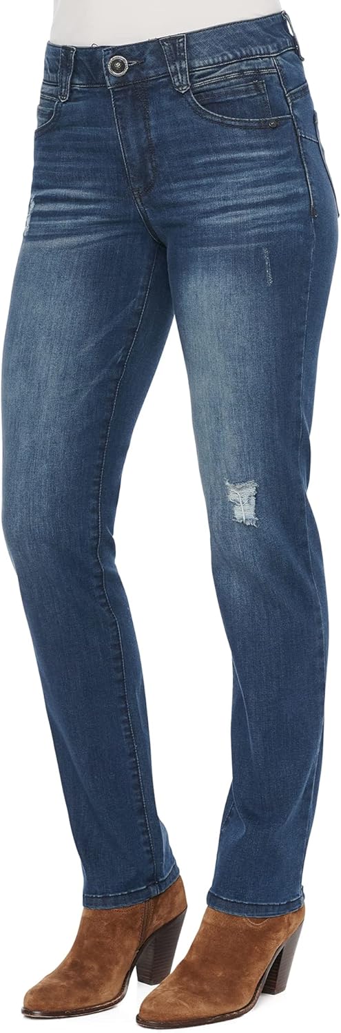 Democracy Women's Ab Solution Straight Leg Jeans for All Shapes