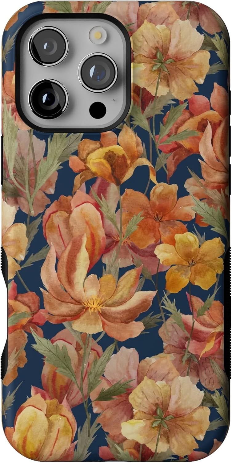 Casely iPhone 16 Pro Case - Bold Protection with Antique Floral Design