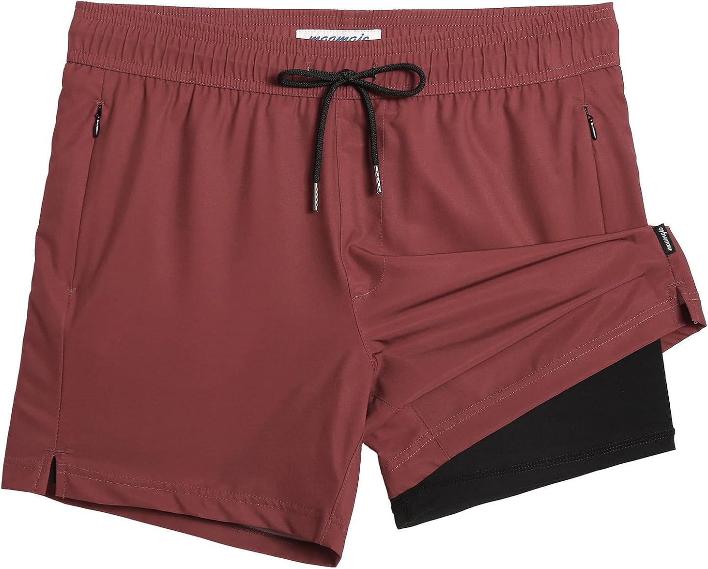maamgic Mens Swim Trunks with Compression Liner for Comfort