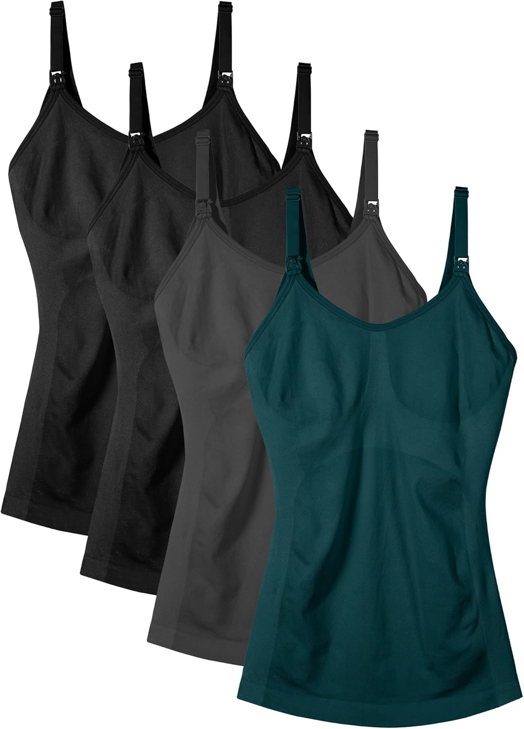Women's Maternity Nursing Tank Tops with Built in Bra 4Pack