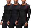 Men's 3 Pack UPF 50+ Long Sleeve Compression Shirts - Quick Dry