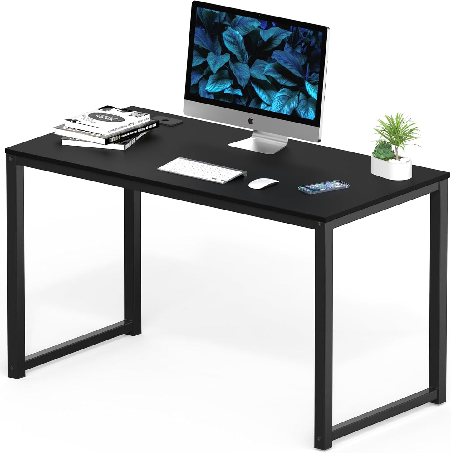 SHW 48-Inch Black Office Desk - Commercial-Grade Efficiency