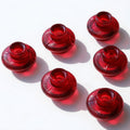 Ribbed Red Glass Taper Candle Holders 12pc - Stackable Centerpiece