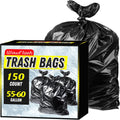 150 Count 55-60 Gallon Trash Bags - Heavy Duty Can Liners