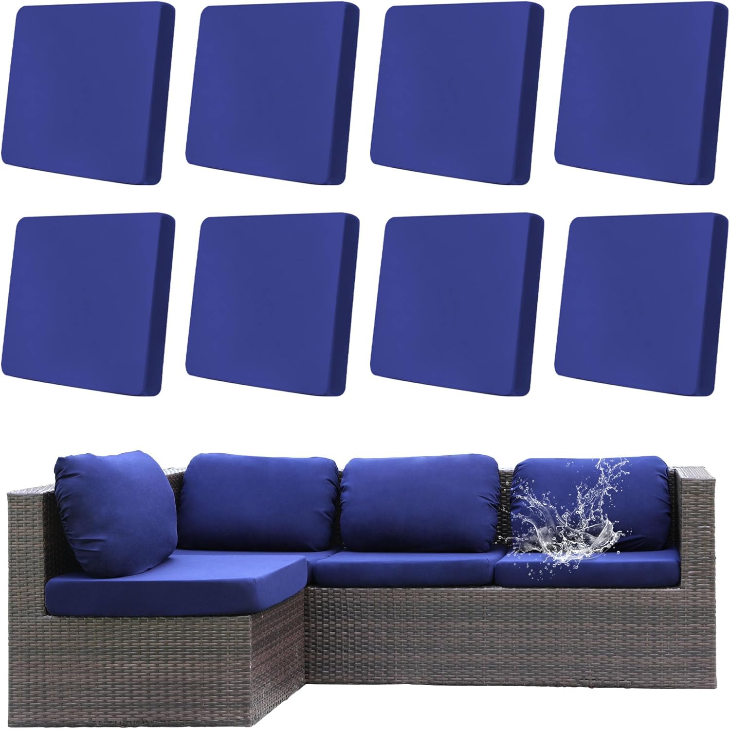 8Pcs Outdoor Cushion Covers Waterproof for Stylish Patio Decor