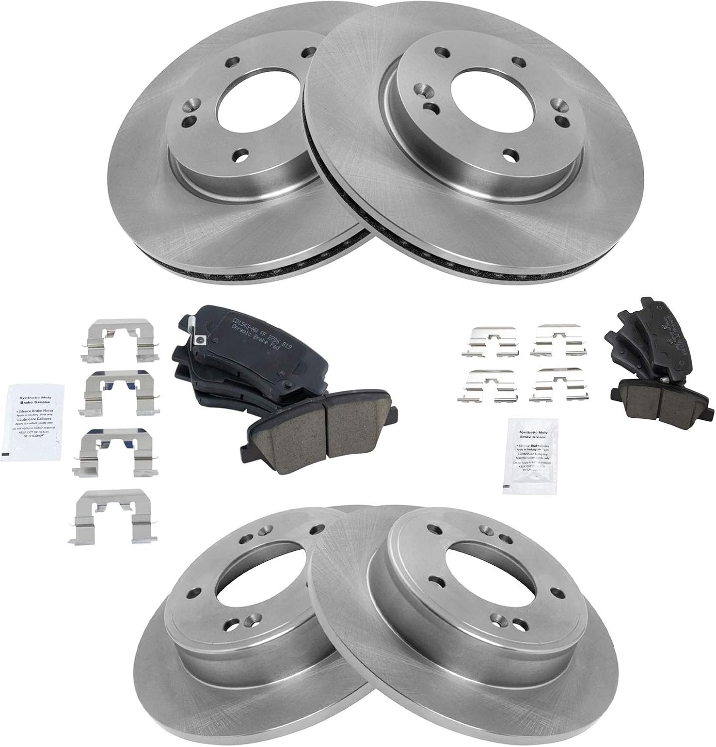 TRQ Brake Pad & Rotor Kit for 2011-2016 Hyundai Elantra Models