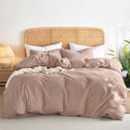 Wake In Cloud Cotton Duvet Cover Set King - Dusty Rose, Linen Feel