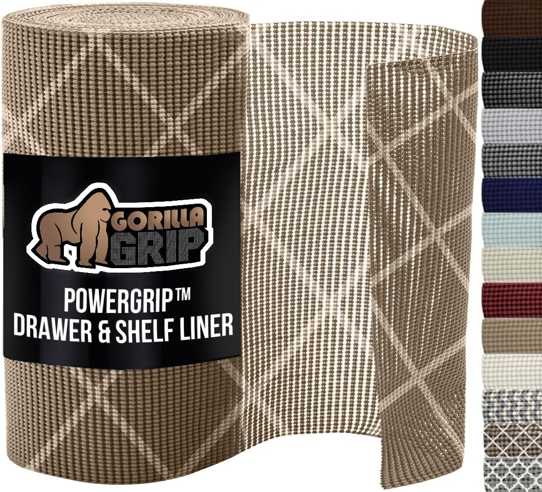 GORILLA GRIP powerGRIP Drawer Shelf Liner for Kitchen Cabinets