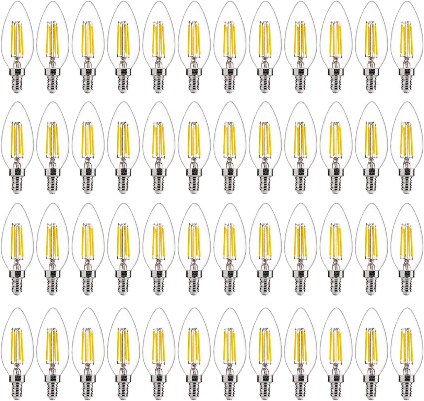 Dimmable LED Candelabra Bulbs - 48 Pack, 5000K Daylight
