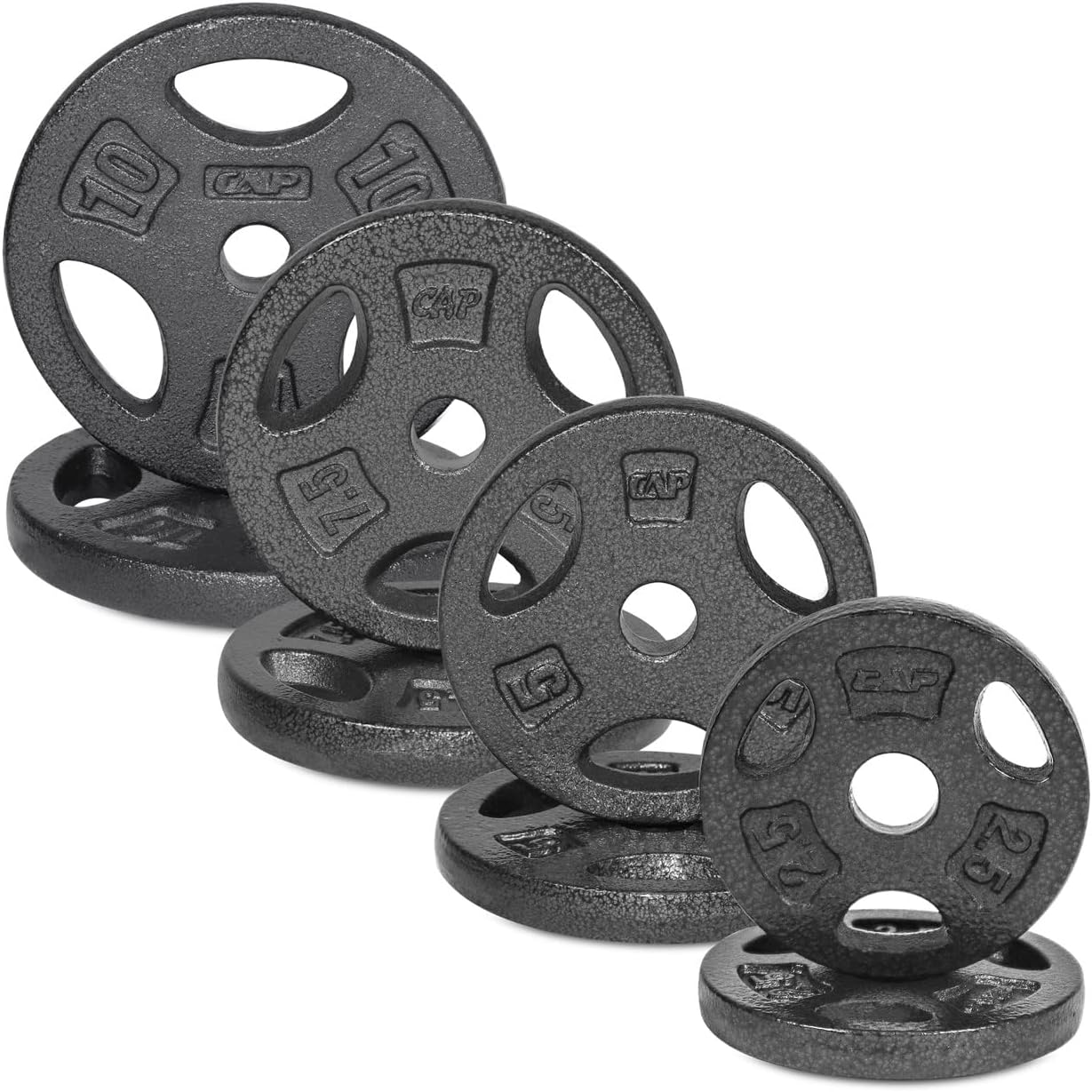 WF Athletic Supply Cast Iron 1-Inch Standard Grip Plates Set