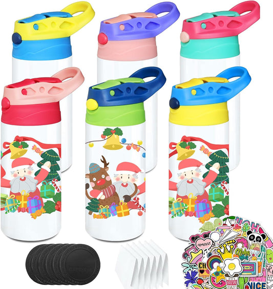 6 Pack Kids Sublimation Tumblers for Creative DIY Projects