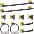 10 Pieces Black Gold Towel Bar Set 23.6 in Bathroom Hardware