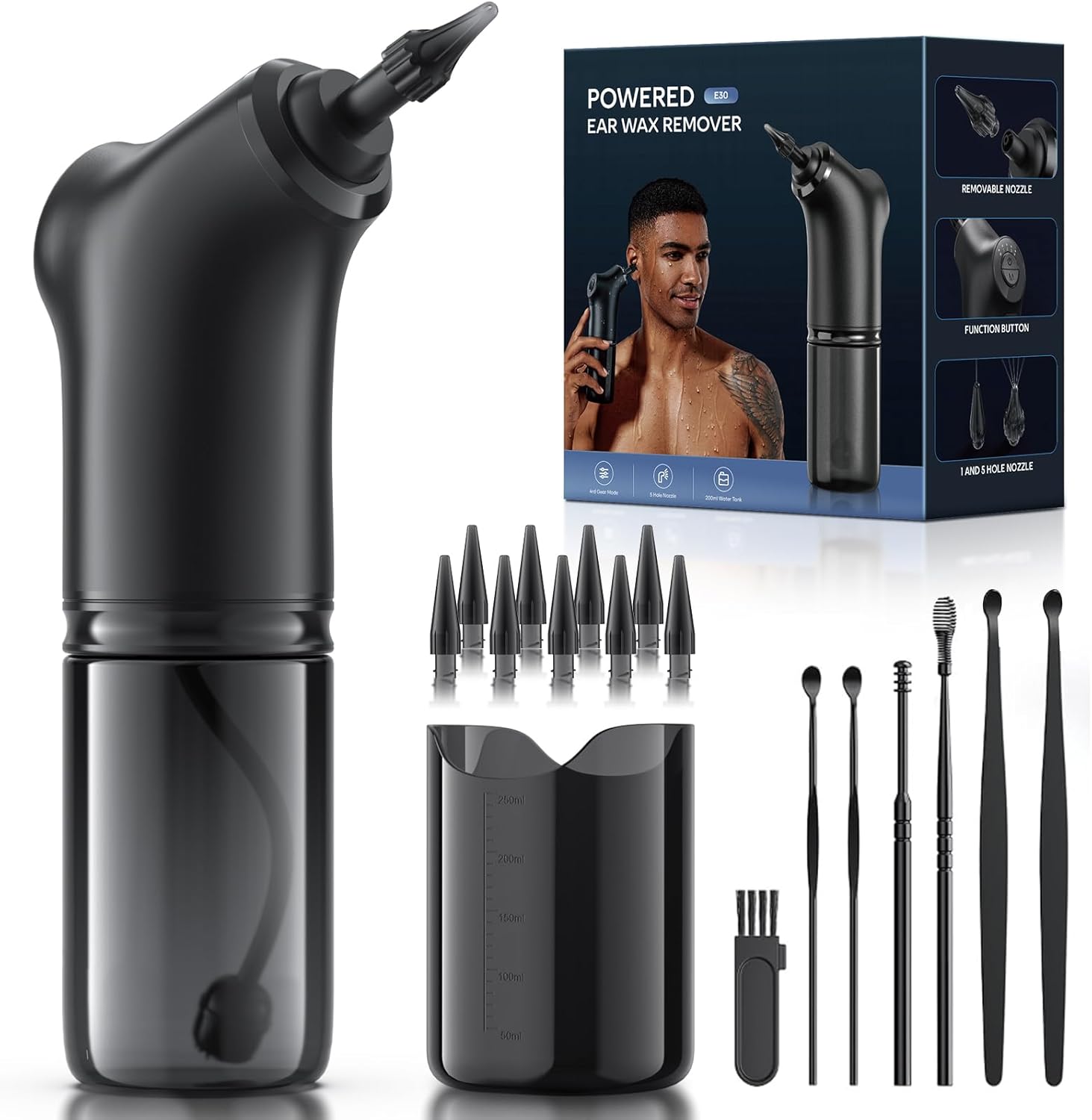Electric Ear Cleaner Kit - 4 Pressure Settings for Ear Wax Removal