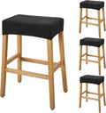 Rectangle Stool Covers 4 Pack Black - Stretch Waterproof Saddle Seat