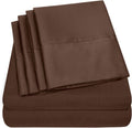 Cal King Size Bed Sheets 6 Piece Brown - Deep Pocket Luxury Microfiber