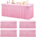 4pk Spandex Tablecloths for 6 Foot Rectangle Tables - Baby Pink Set
