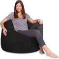 Posh Creations Bean Bag Chair for Kids and Adults - Black