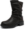 Luoika Women's Wide Width Ankle Boots - Comfortable Low (Style 628L)