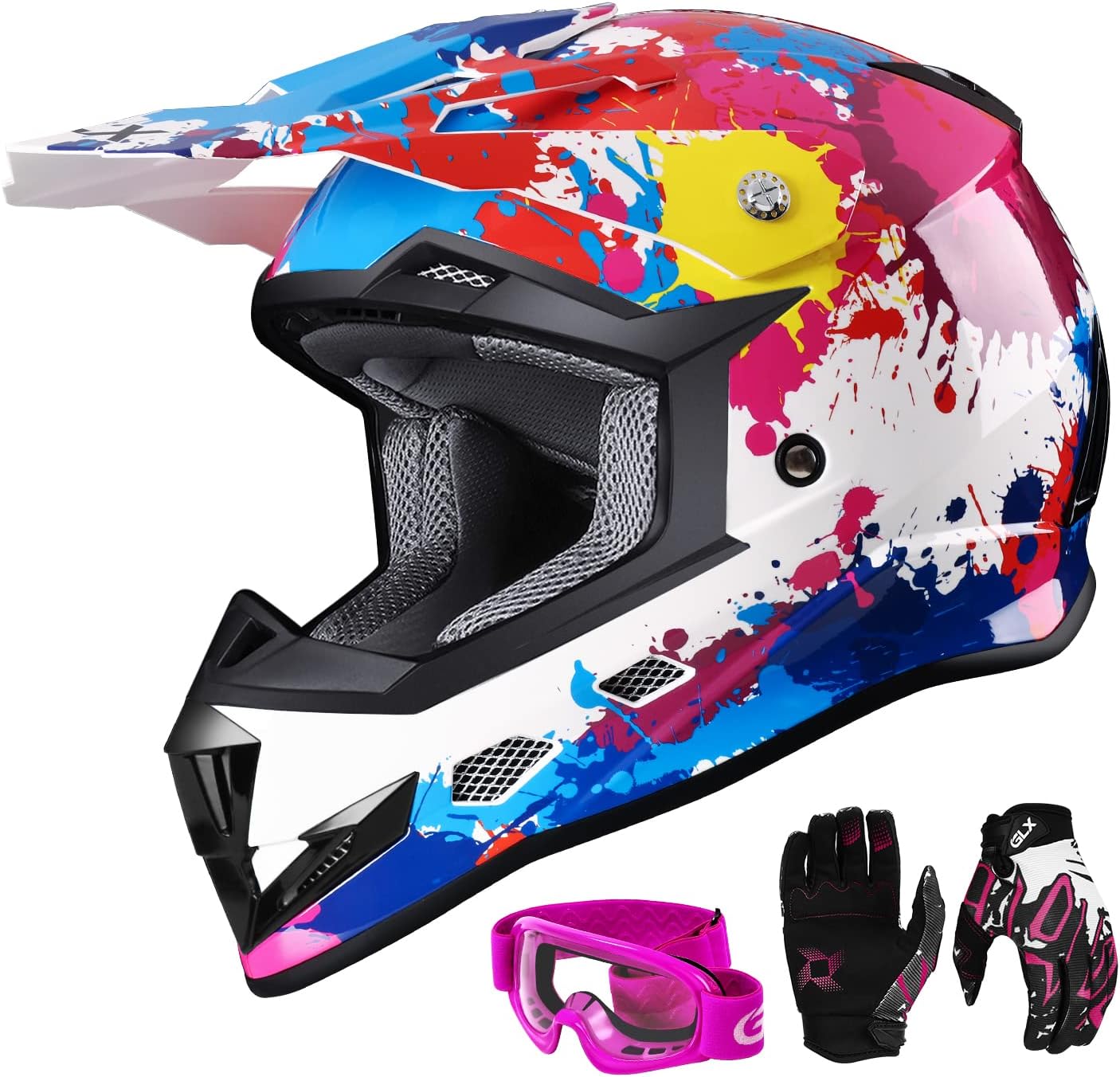 GLX GX623 Youth ATV/Dirt Bike Helmet Combo - Safety and Style