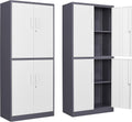 Yizosh Metal Storage Locking Cabinet with 4 Doors and 2 Shelves - Tall