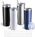 20 oz Skinny Stainless Steel Tumbler Set - 4-Pack Vacuum Cups