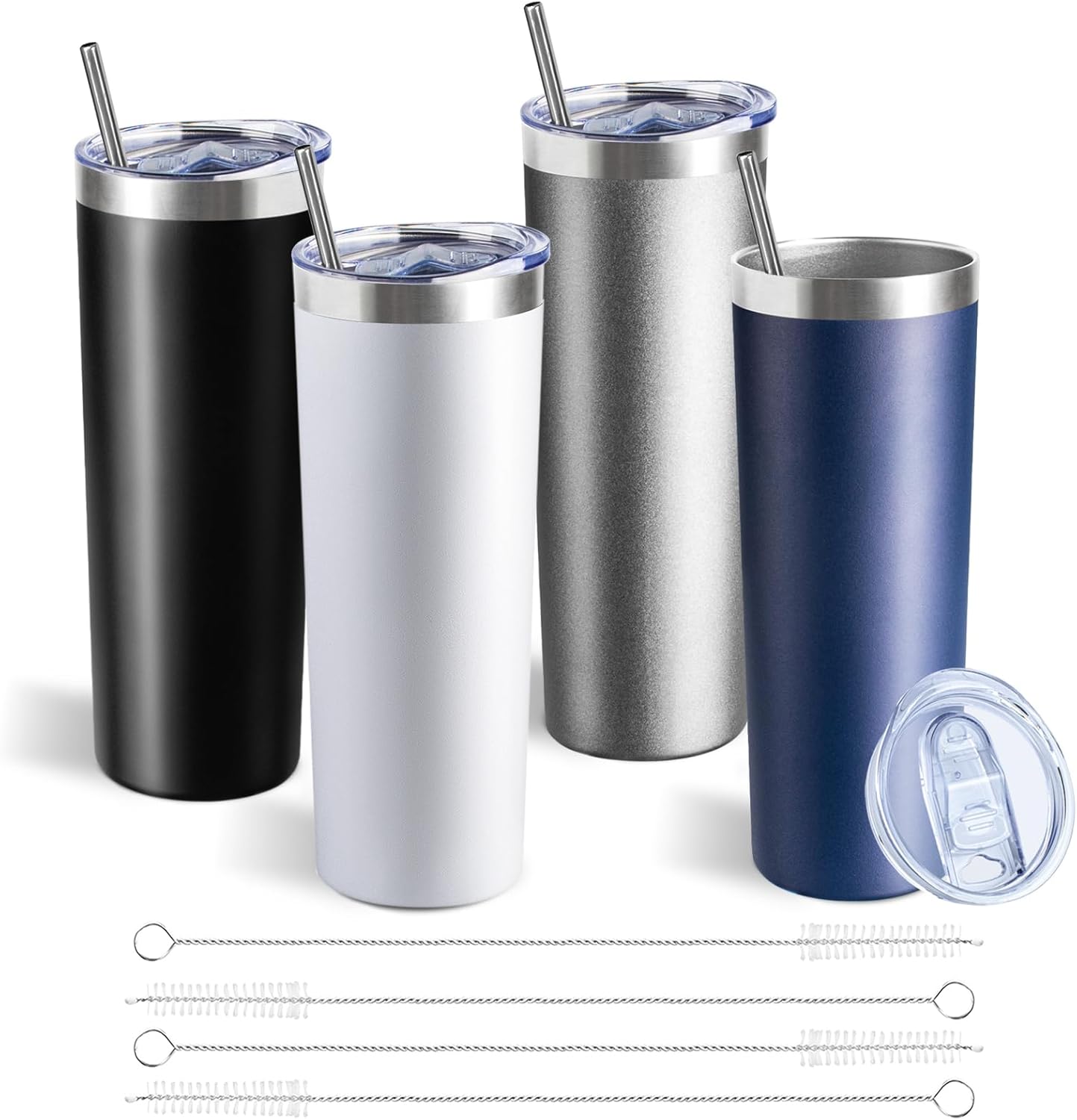 20 oz Skinny Tumbler with Lid and Straw for All Occasions