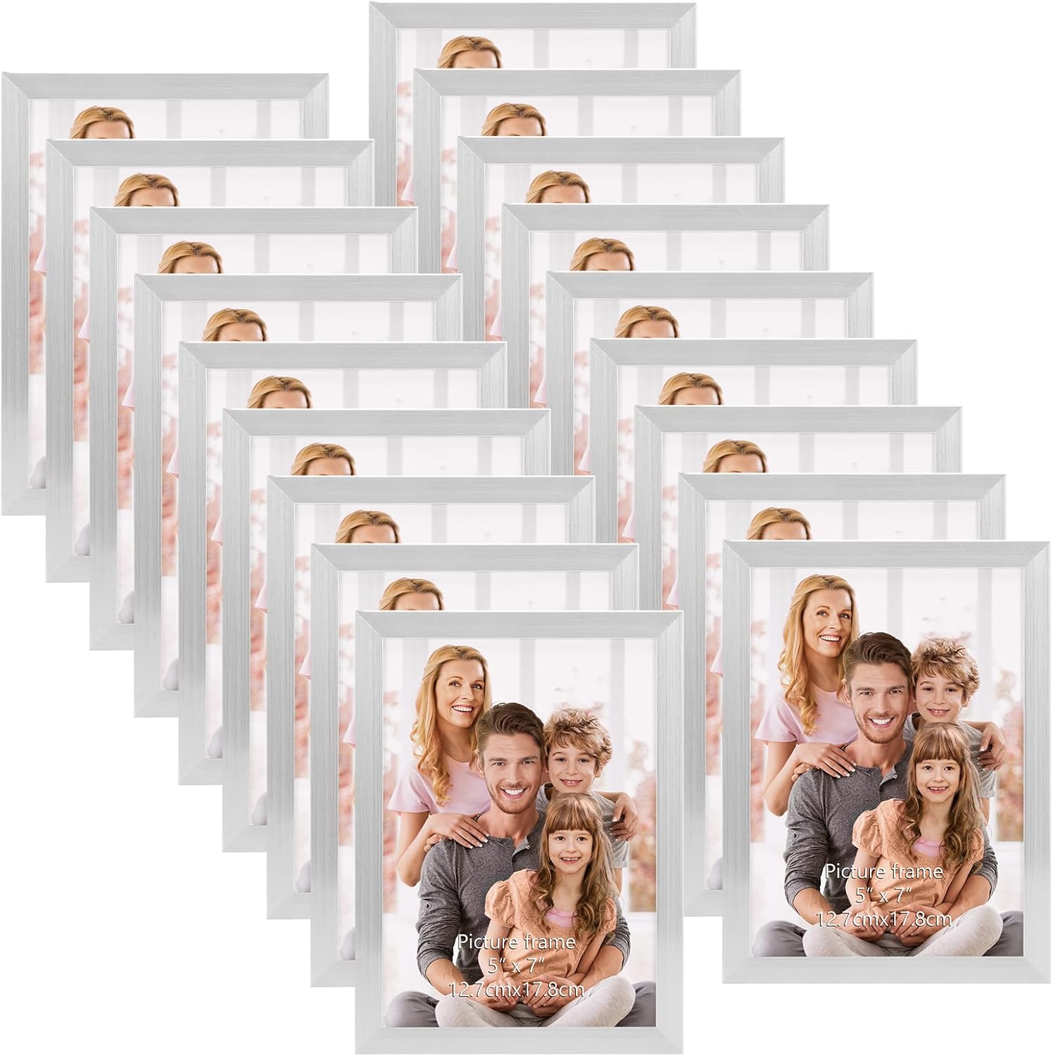 WIFTREY 5x7 Silver Picture Frames 18 Pack for Home Display