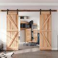 Double Door Sliding Barn Door Hardware Track Kit 10 FT - Smooth Quiet