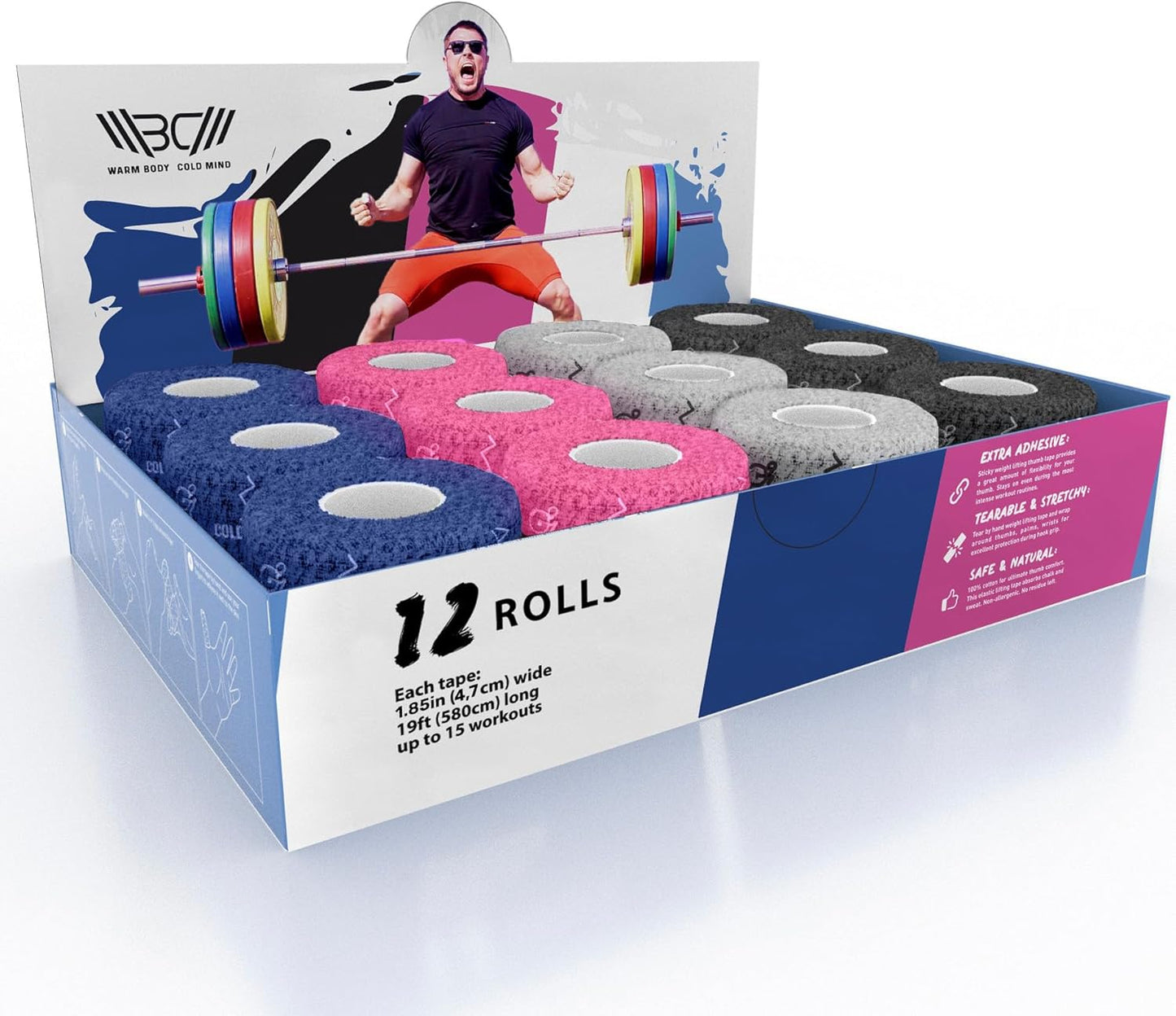 WARM BODY COLD MIND Weightlifting Thumb Tape for Athletes