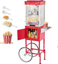 8oz Popcorn Machine with Cart - Red Theater-Style Popper