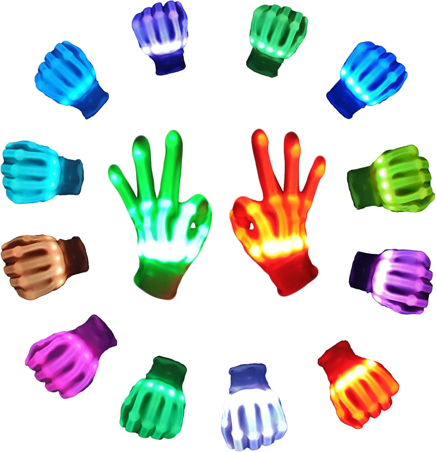 Colorful LED Light Gloves for Party Fun!