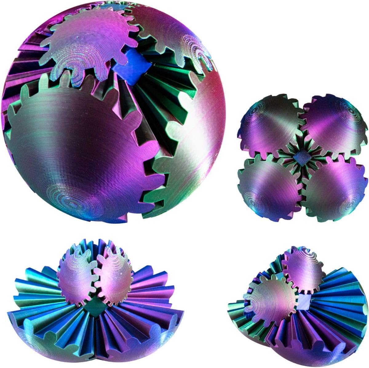 3D Printed Gear Ball Fidget Toy - Stress Relief
