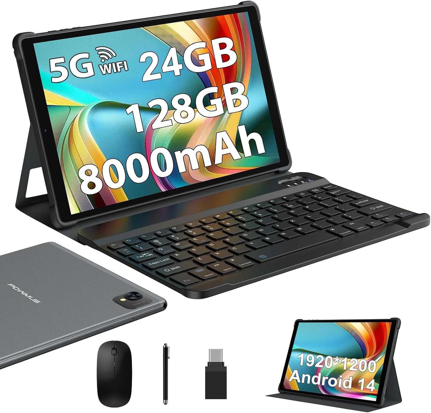 2025 Android 14 Tablet with 24GB RAM and 128GB ROM Storage