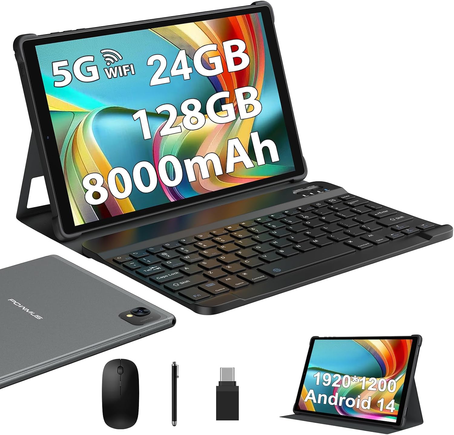 2025 Android 14 Tablet with 24GB RAM and 128GB ROM Storage