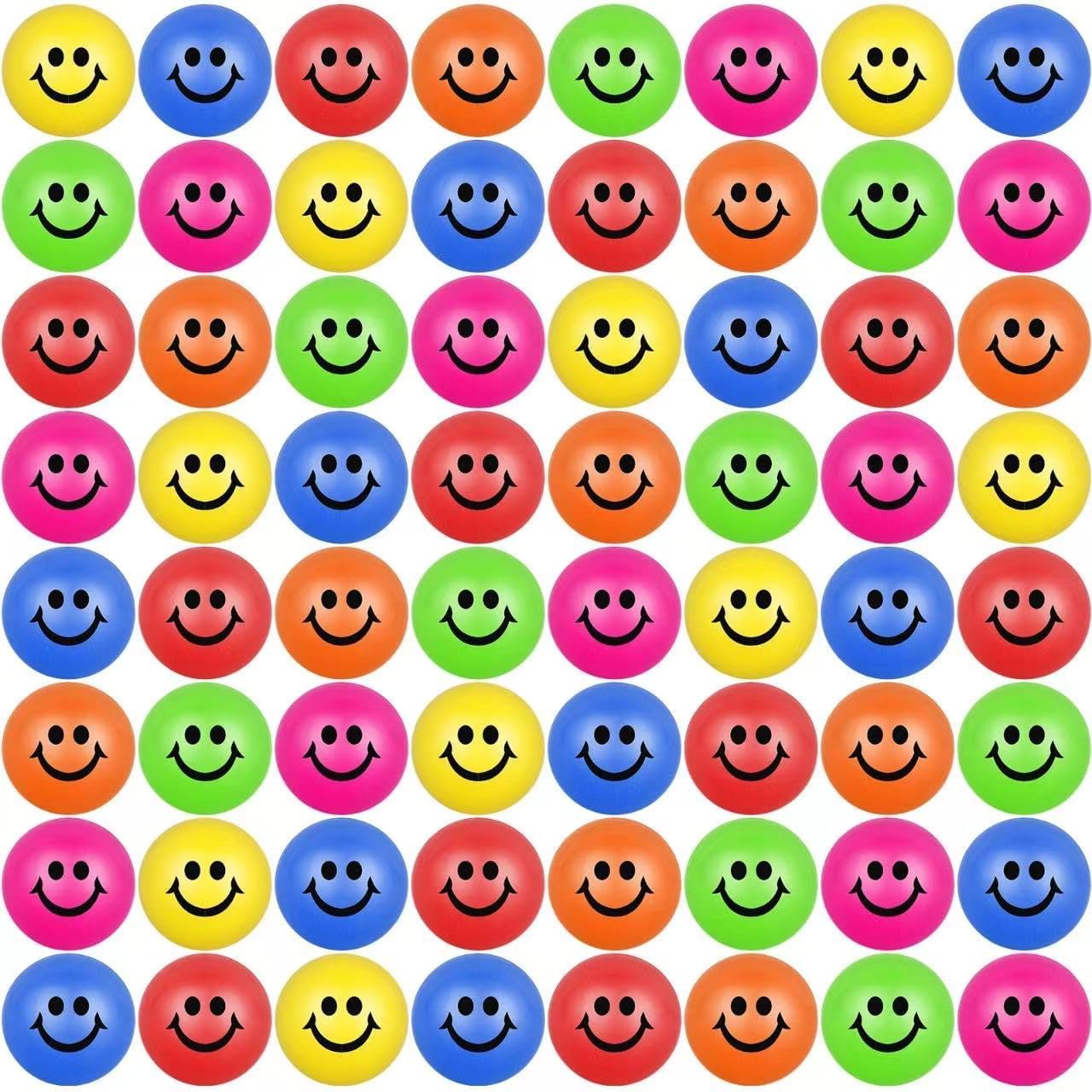 60 Pack Smile Face Stress Balls for Stress Relief and Fun
