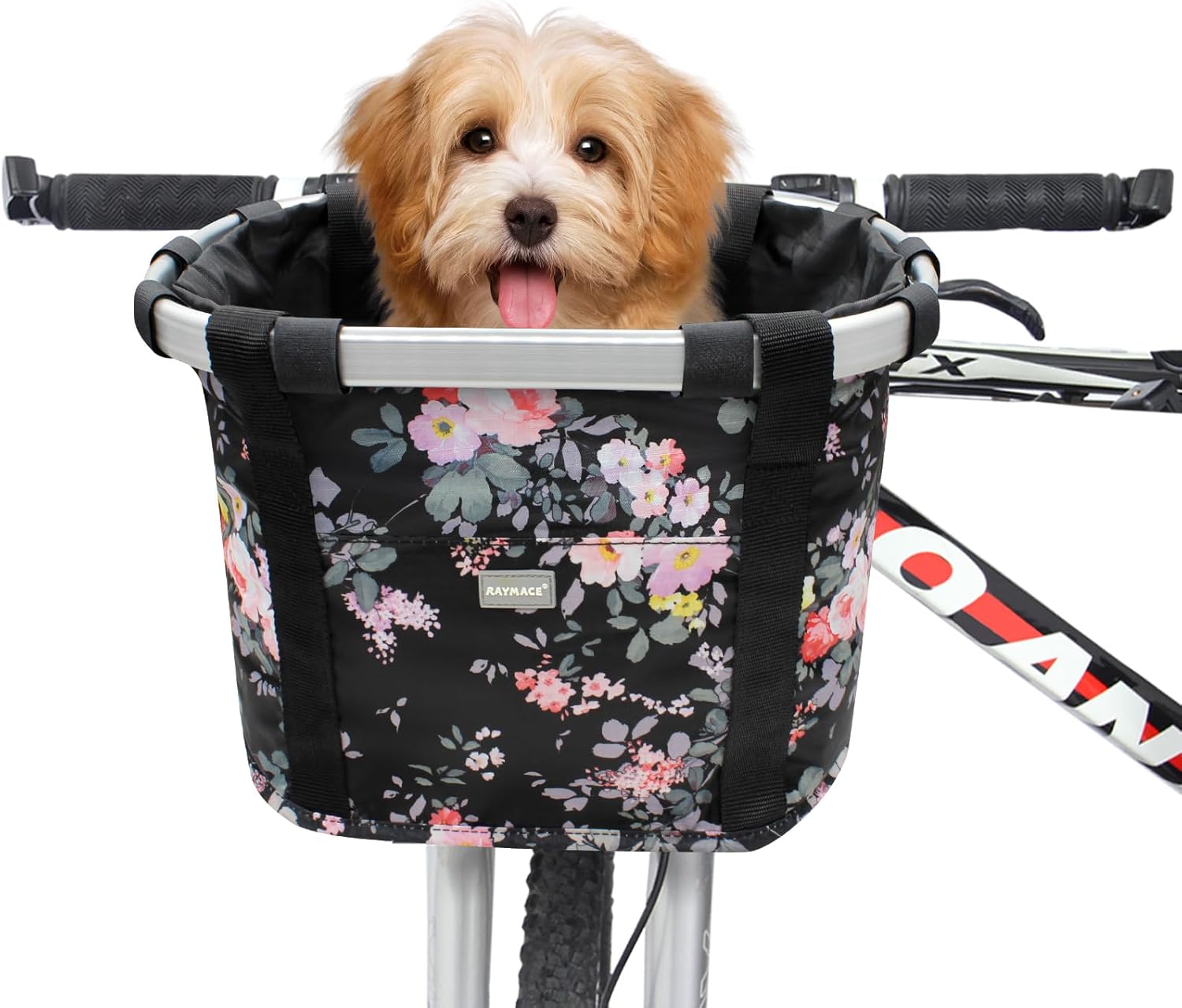 RAYMACE Bicycle Basket for Dogs - Folding Handlebar Carrier
