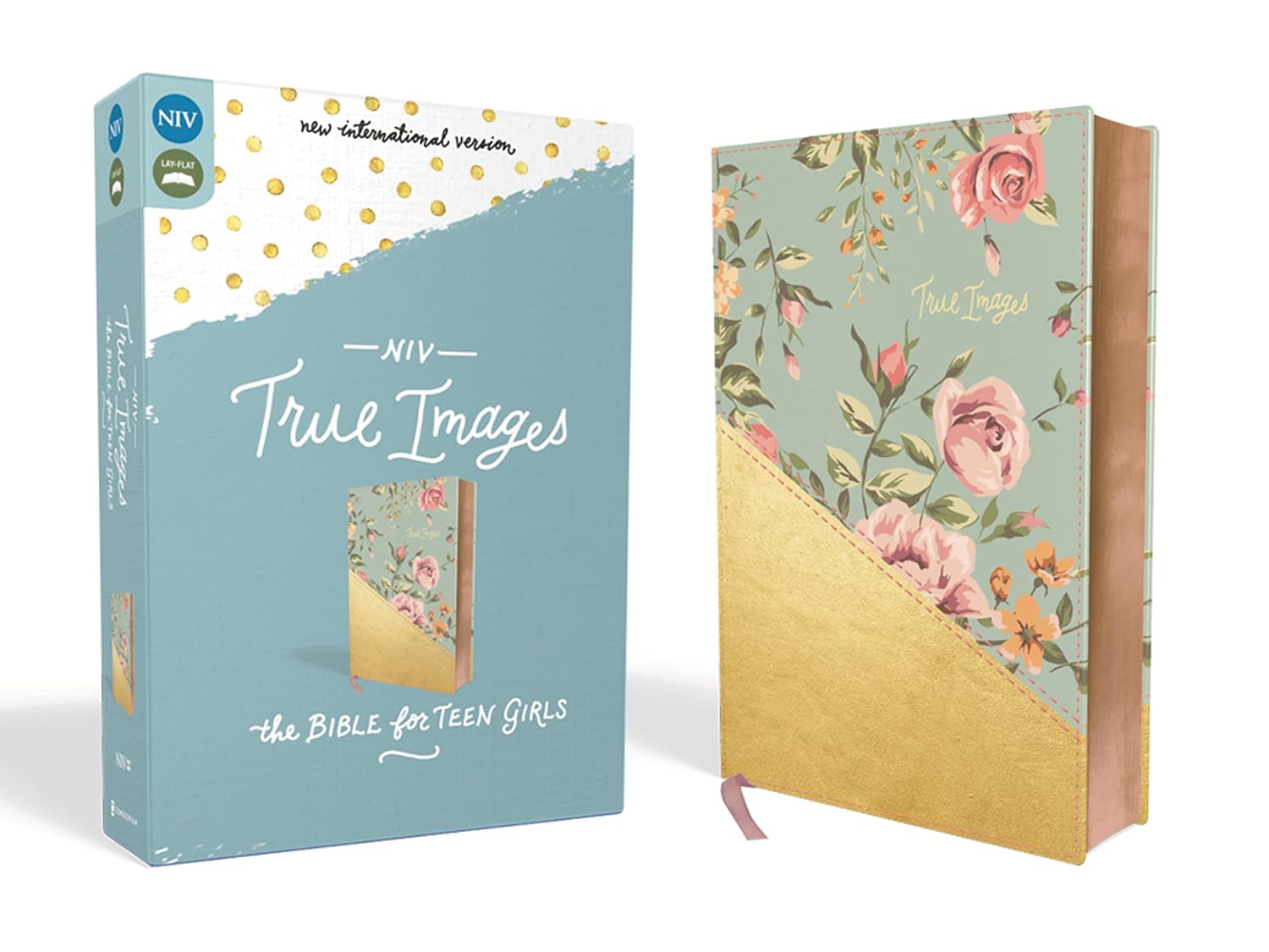NIV True Images Bible for Teen Girls in Teal and Gold Cover