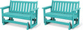 SERWALL Outdoor Glider Bench Set of 2 - Smooth 2-Person Swing Bench