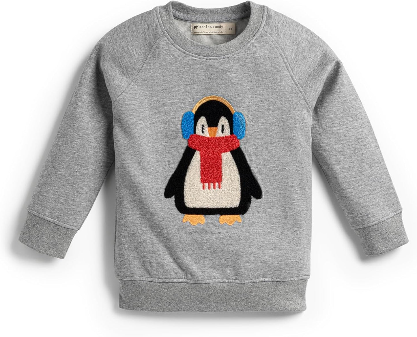 MONICA + ANDY Organic Embroidered Crewneck Sweatshirt for Kids