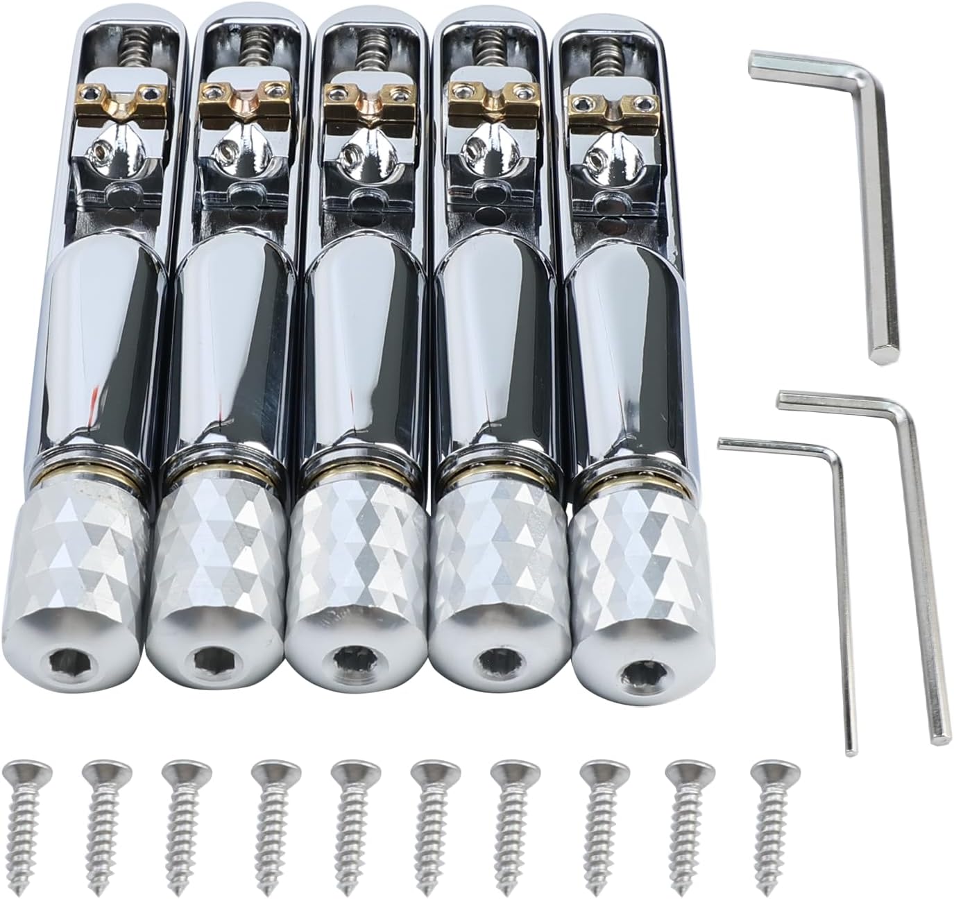 Pack of 5 Tubular Fixed Bridges for 5 String Electric Bass